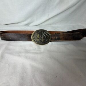 Vintage Bob Marley Medallion Buckle Brown Leather Belt – Reggae Statement Style